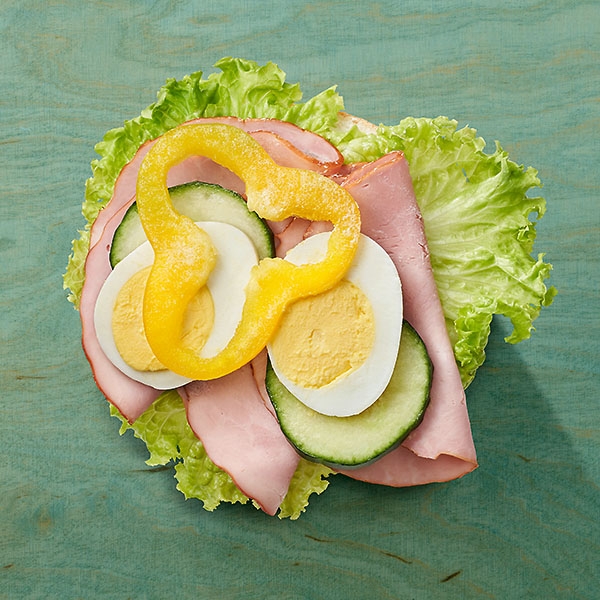 Weizensemmel mit Schinken