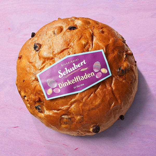 Dinkelhefeteiggebäck mit Rosinen